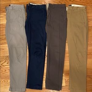 J. Crew set of 4 pairs pants. 30x30 484 slim fit.
